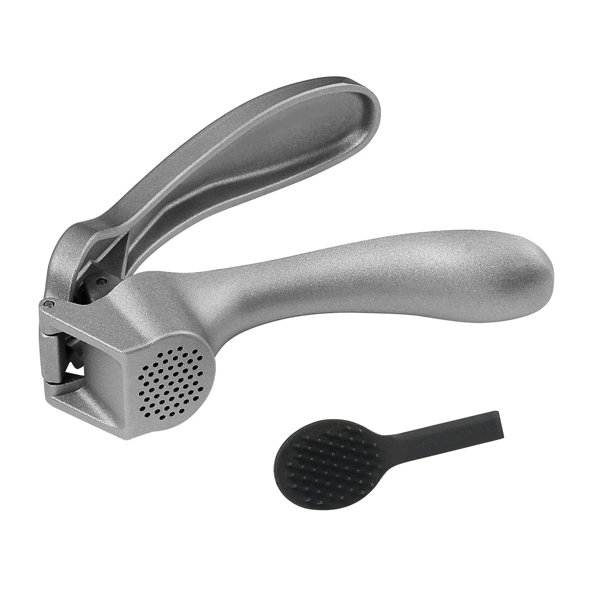 ReneeChef garlic press with large hopper for efficient unpeeled garlic mincing
