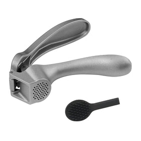 ReneeChef garlic press with large hopper for efficient unpeeled garlic mincing