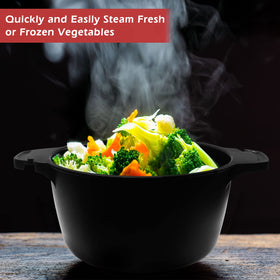 ReneeChef BPA-free material 1qt steamer keeps foods safe while microwaving.