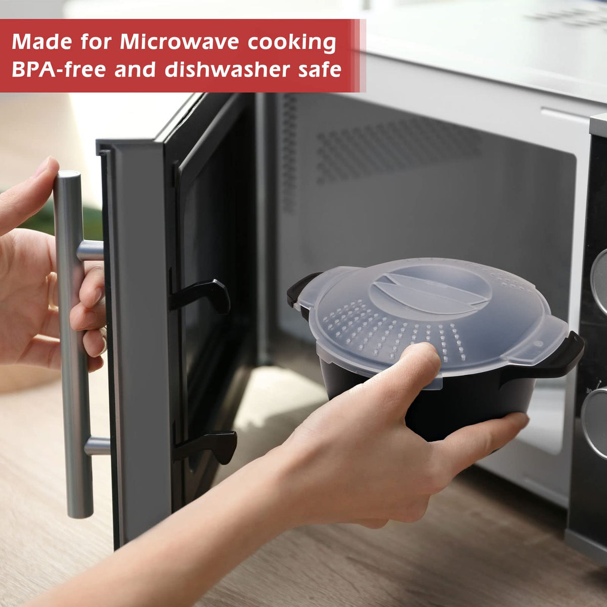 ReneeChef 1qt steamer holes design ensures balanced moisture for tastier vegetables.