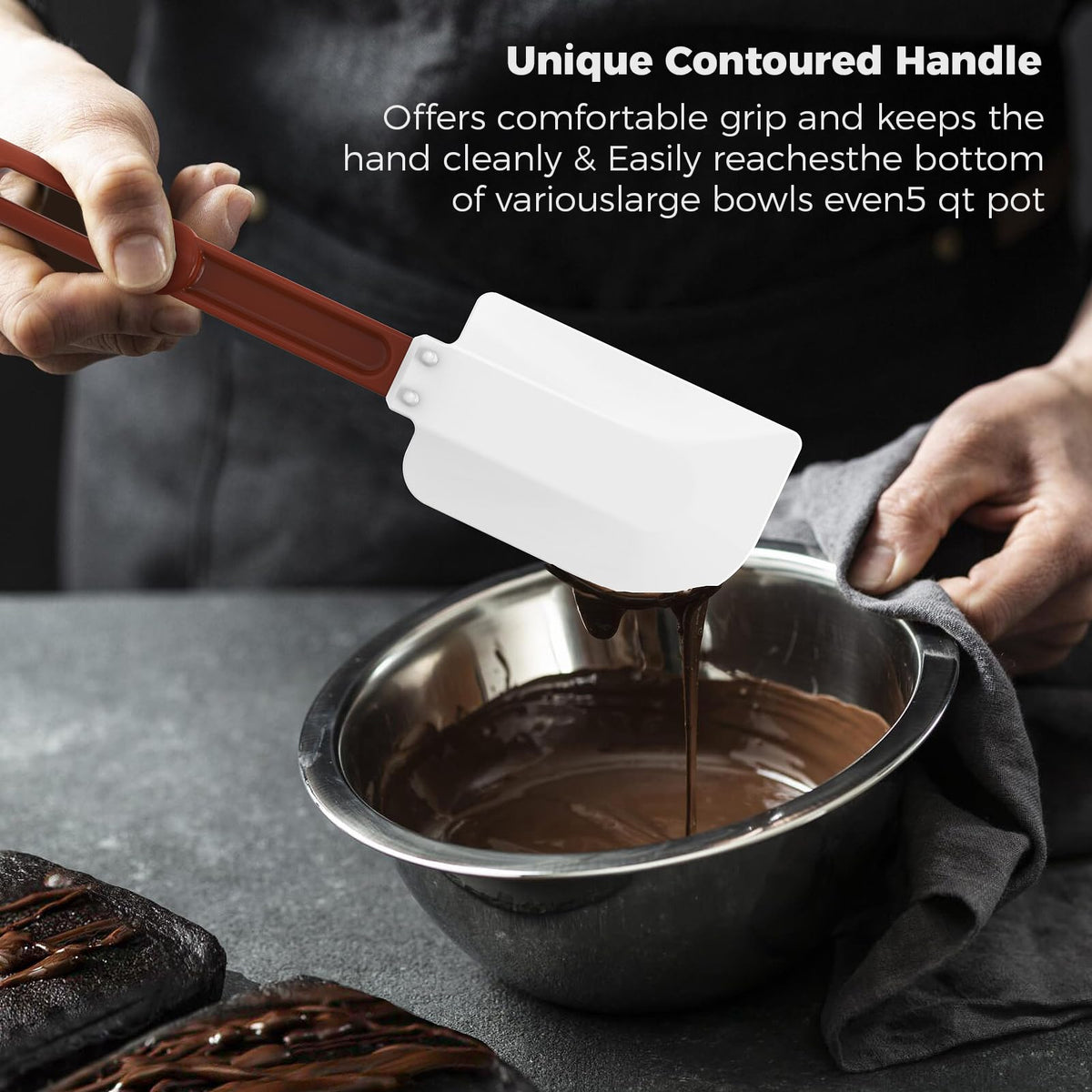 ReneeChef nonstick-friendly spatula glides over cookware without scratching.