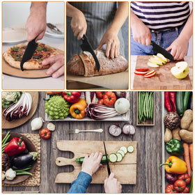 ReneeChef nylon knife designed for nonstick pans to slice soft foods safely.
