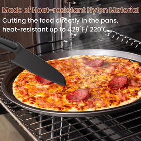 ReneeChef nylon knife heat-resistant up to 428F while in a pan