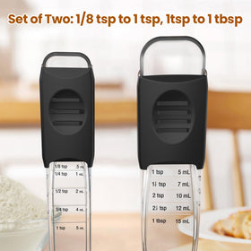 ReneeChef adjustable spoons fit compactly in spice jars to save space