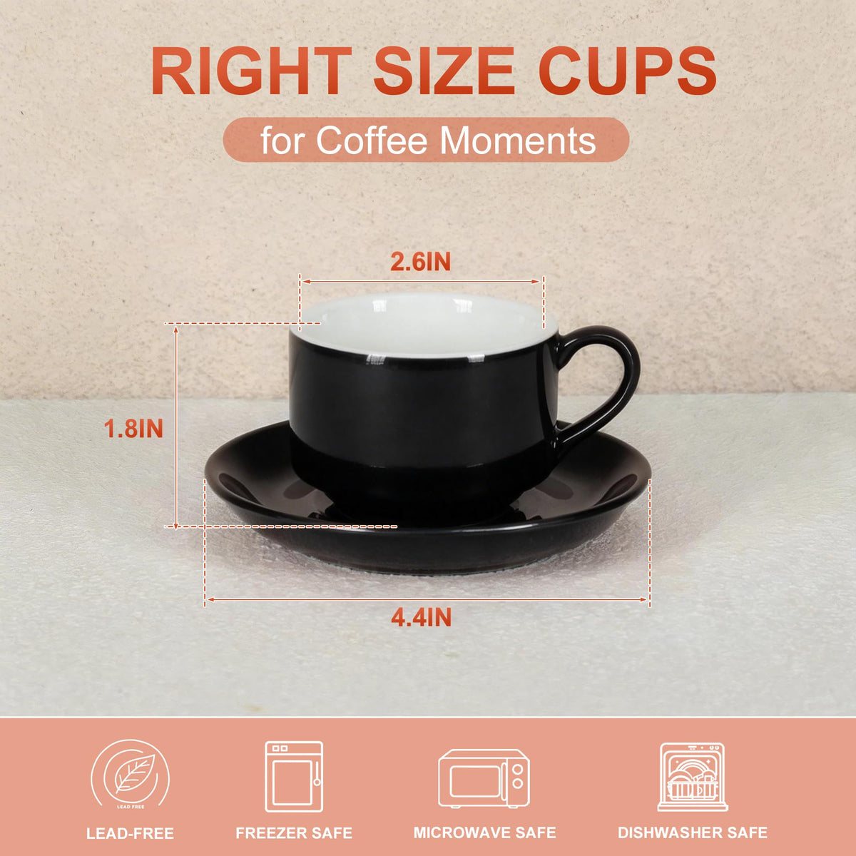 RenewRevital demitasse saucers included for neat table presentation