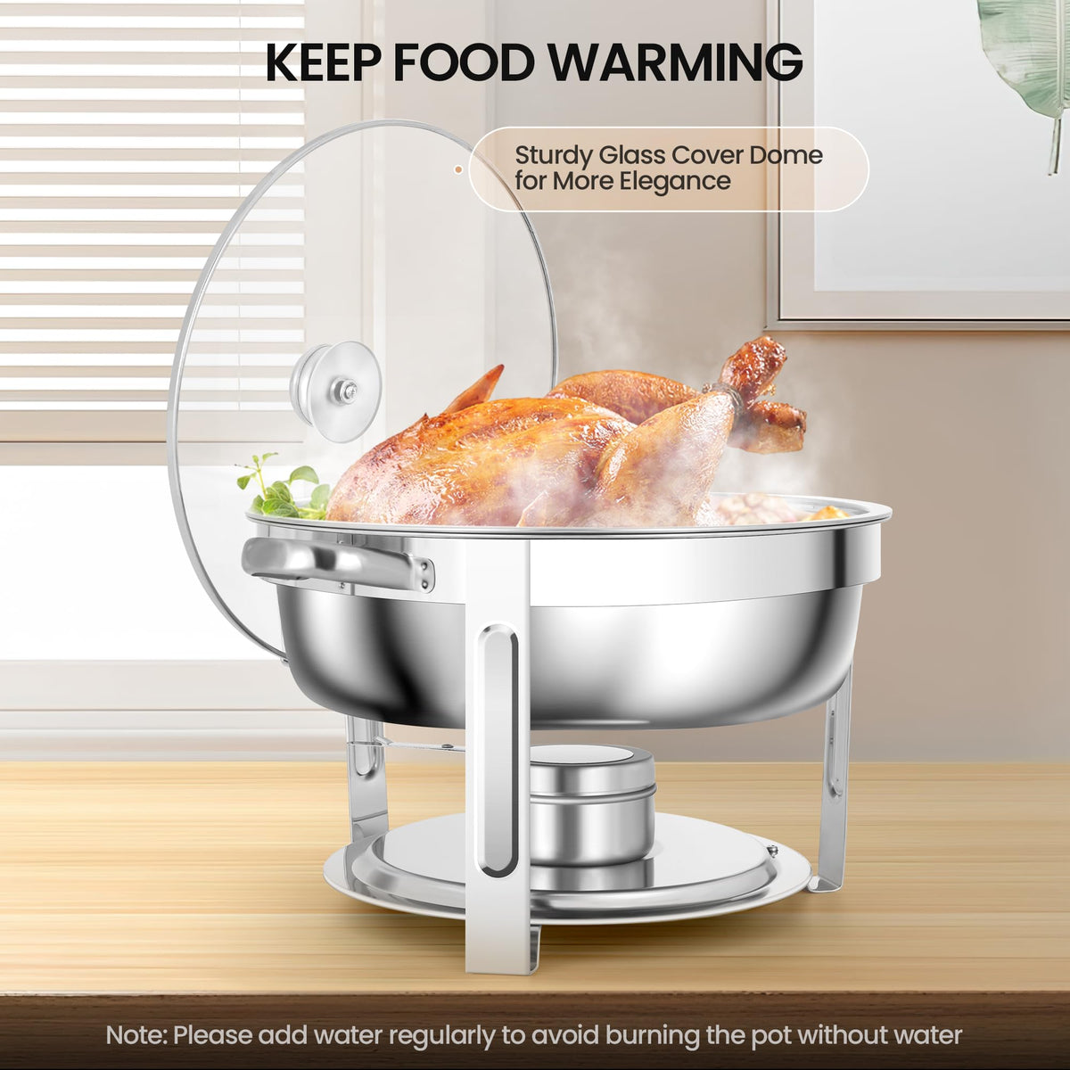 Rengue dome cover ensures heat retention and keeps food protected.