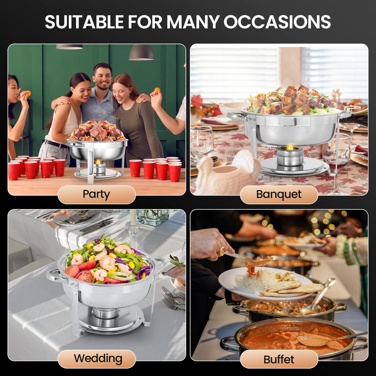 Rengue food tray showcases ample 6QT capacity for entrees and sides.