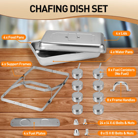 Rengue 9.5qt chafing dishes ready for maintenance and reuse after use.