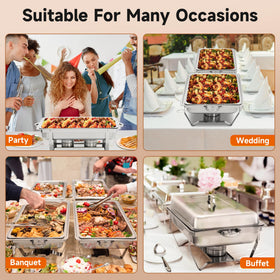 Rengue 9.5qt chafing dishes frame handles provide firm grip for transport.