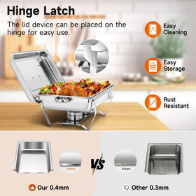 Rengue 9.5qt chafing dishes fuel canisters enable reliable buffet heating.