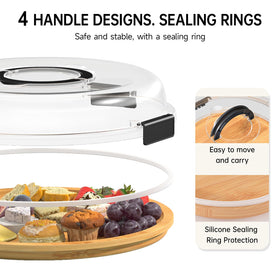 Renmxj bamboo charcuterie board durable surface resists stains for outdoor use.