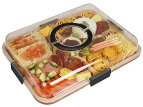 Renmxj charcuterie board with clear lid, five compartments, ideal for elegant party platters