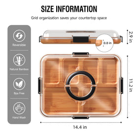Renmxj charcuterie board showing four heavy-duty latches for secure transport