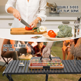 Renmxj charcuterie board fridge-safe design preserves freshness ahead of events.