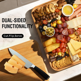 Renmxj charcuterie board reversible design doubles as a cutting board