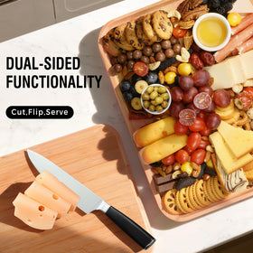 Renmxj reversible design with board on one side and lid as cutting surface