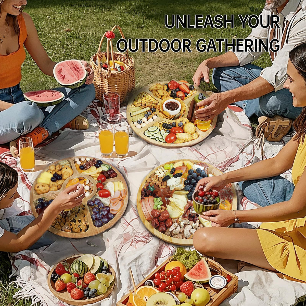 Renmxj serving tray showcases meats, cheeses, and fruits neatly.