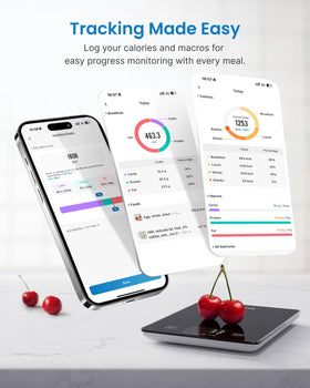 RENPHO app sync highlights food data and nutrition insights.
