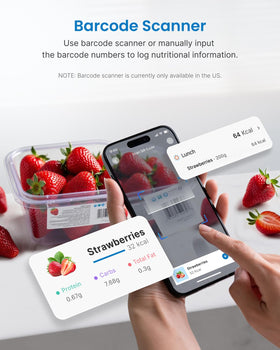 RENPHO scale barcode scan feature for quick logging of foods.