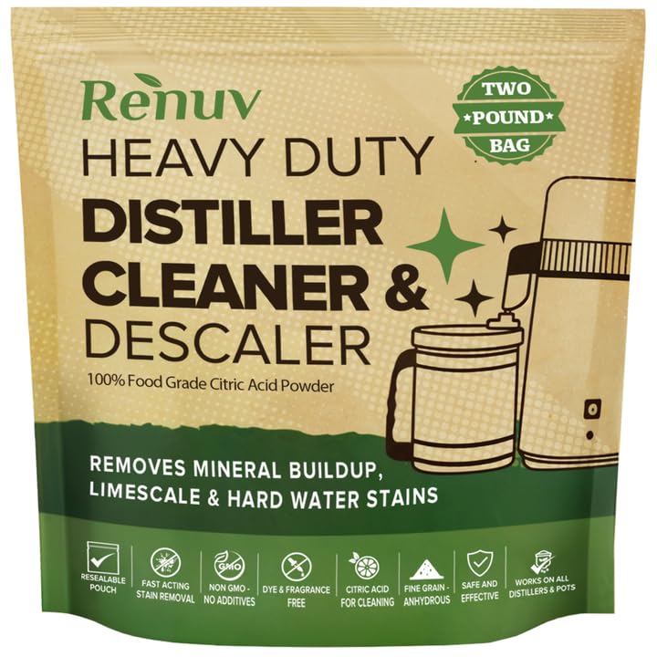 Renuv citric acid powder bulk 2lb for heavy-duty appliance descaling