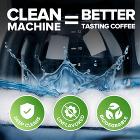 Renuv tablet dissolving action demonstrating slow-release cleaning
