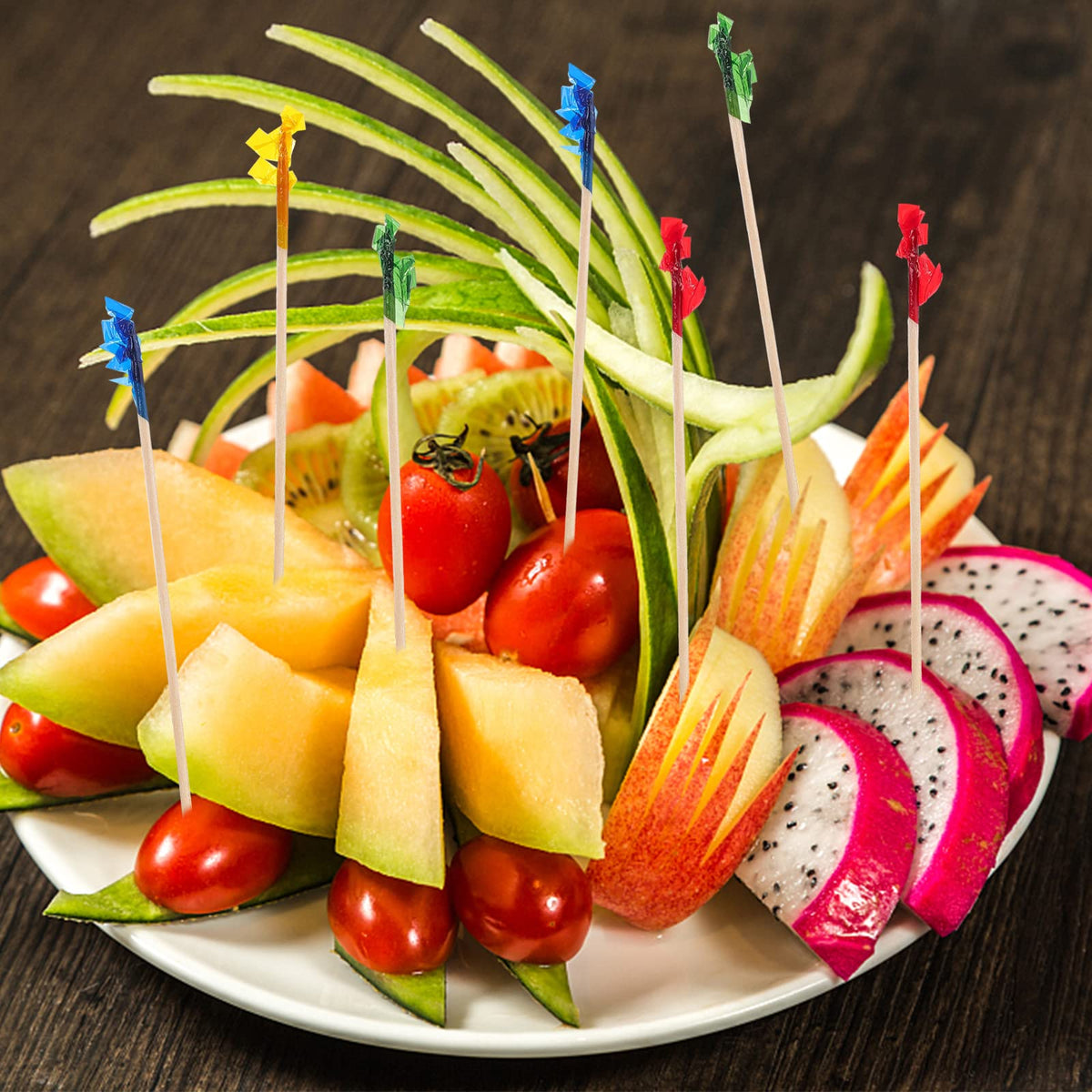 Assorted color toothpicks add festive flair to sandwiches and appetizers.