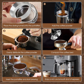 Reoszeank 54mm fit ensures compatibility with Breville portafilters.
