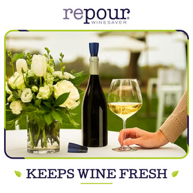 Repour stopper in use on a standard 750 ml bottle