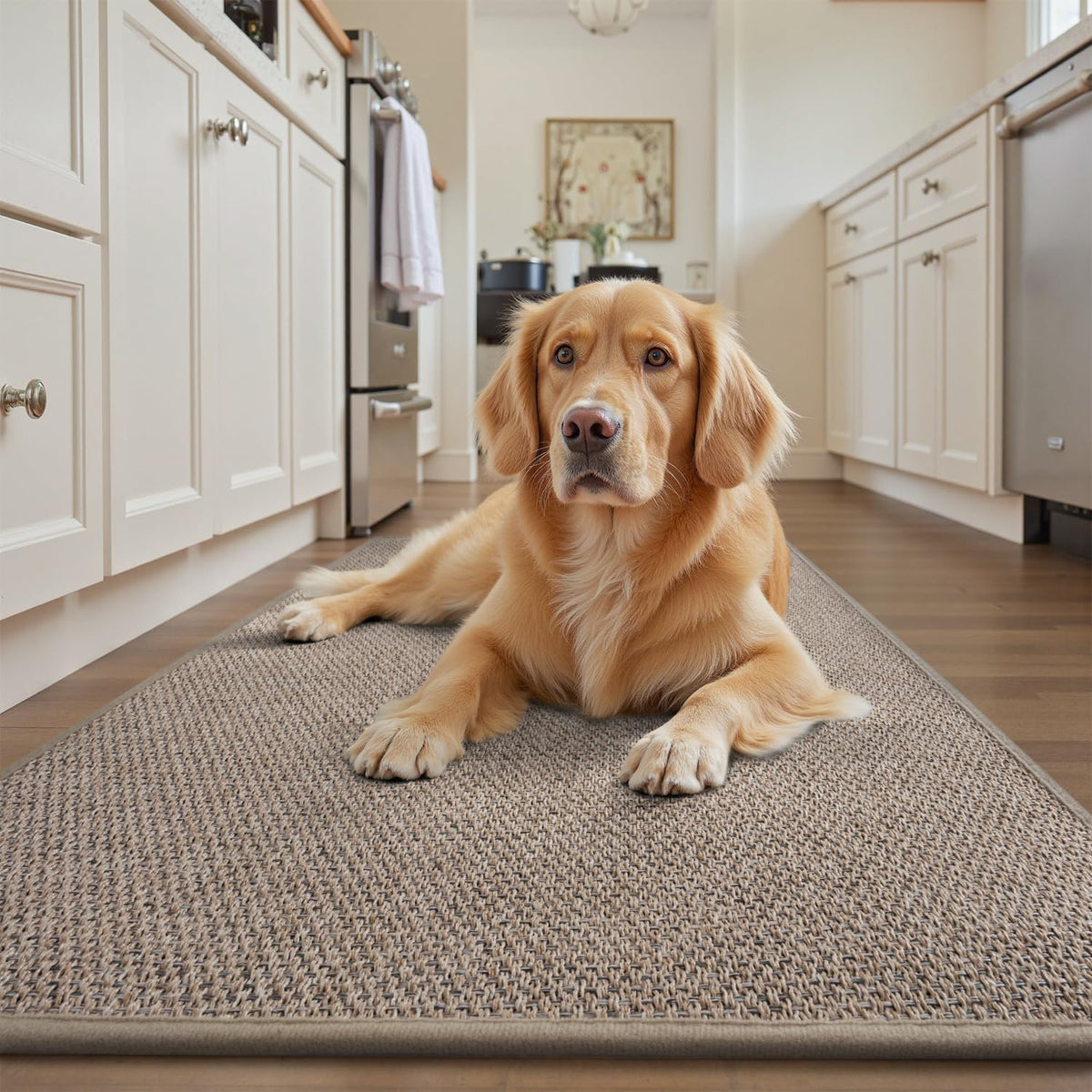 RESARE machine-washable kitchen mat for easy cleaning after busy days.