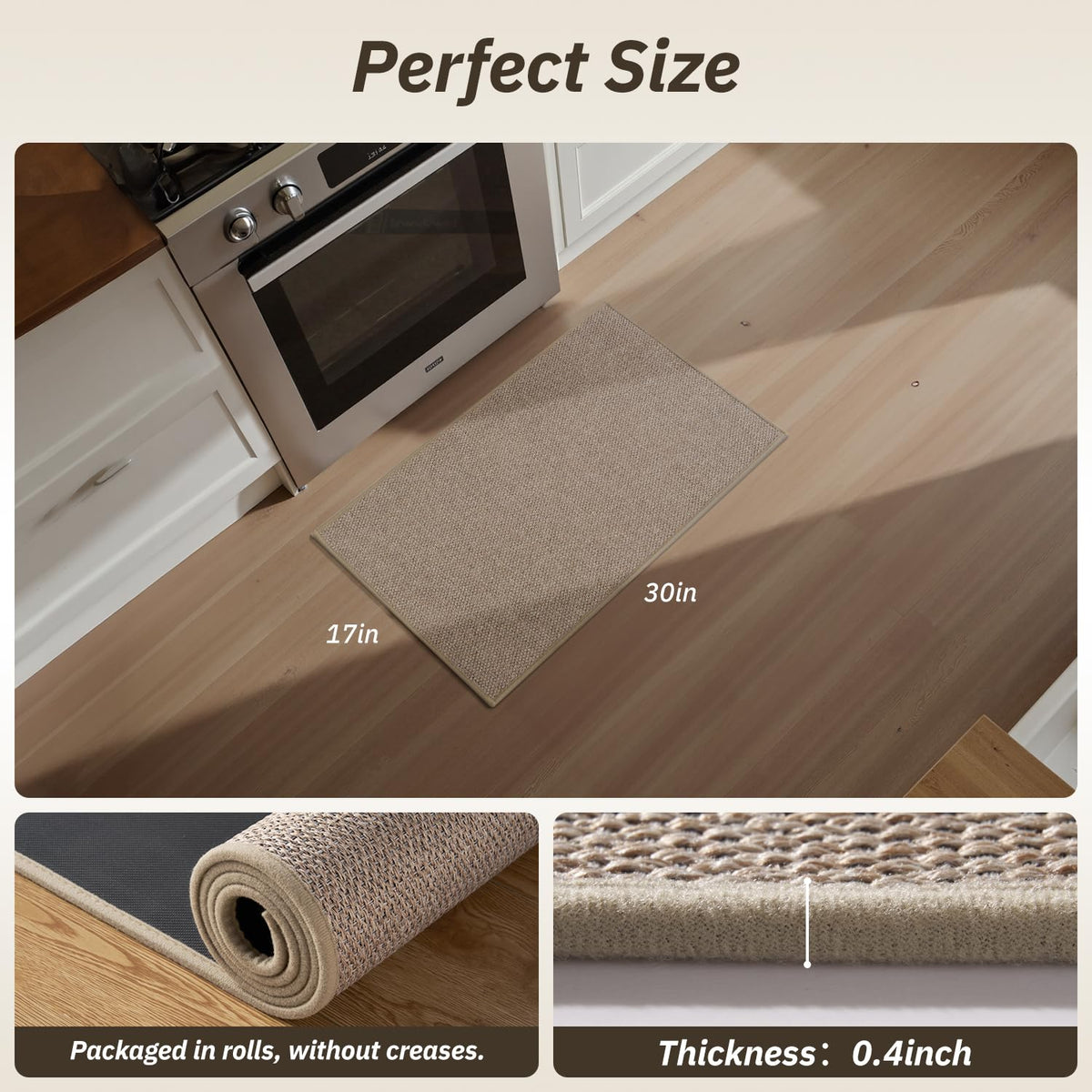 RESARE non-slip design provides reliable grip on wood, tile, and linoleum surfaces.