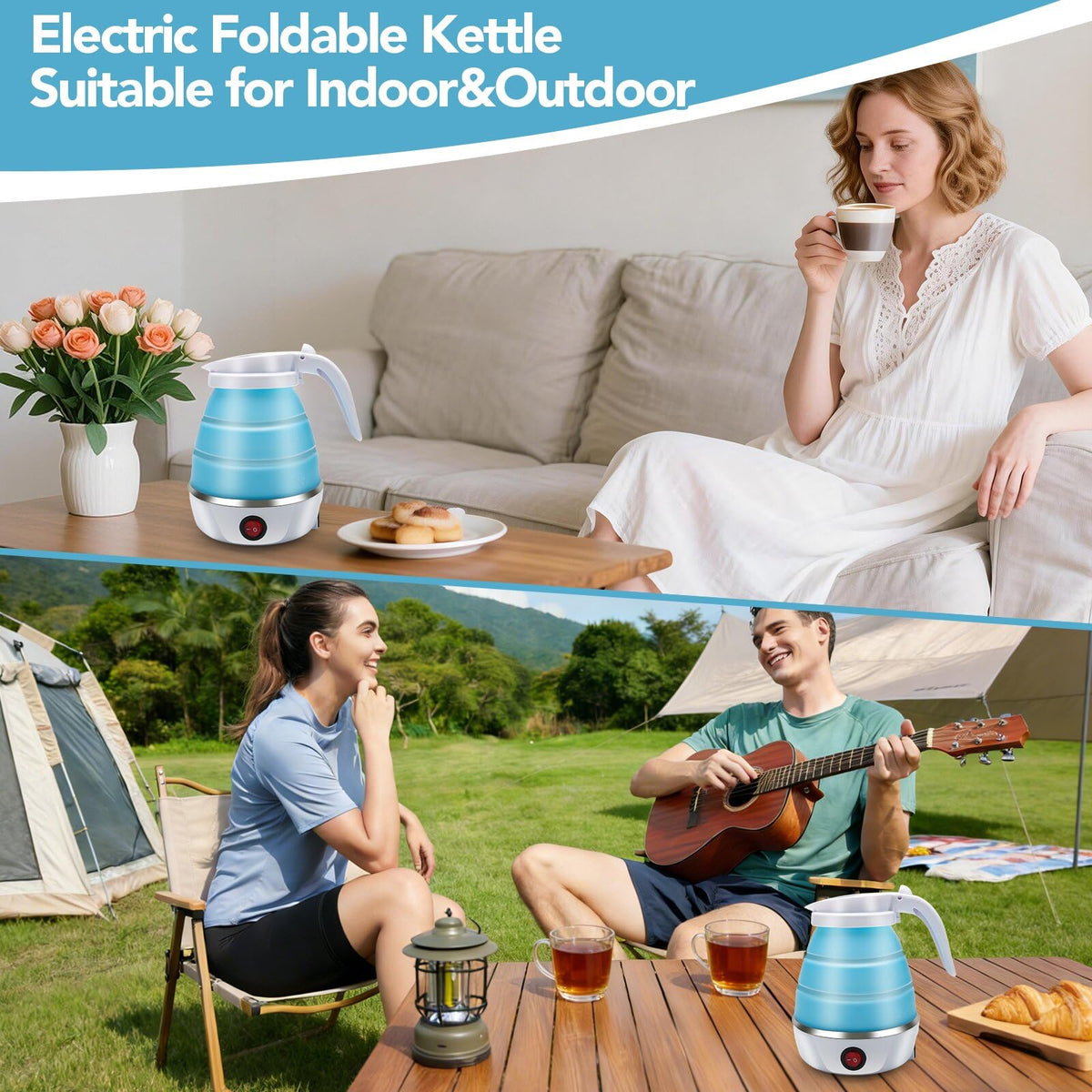 Resgitiati Travel Kettle detachable power cord for easy packing.