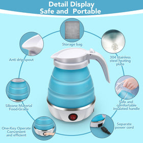 Resgitiati Travel Kettle heat-resistant handle stays cool while pouring.