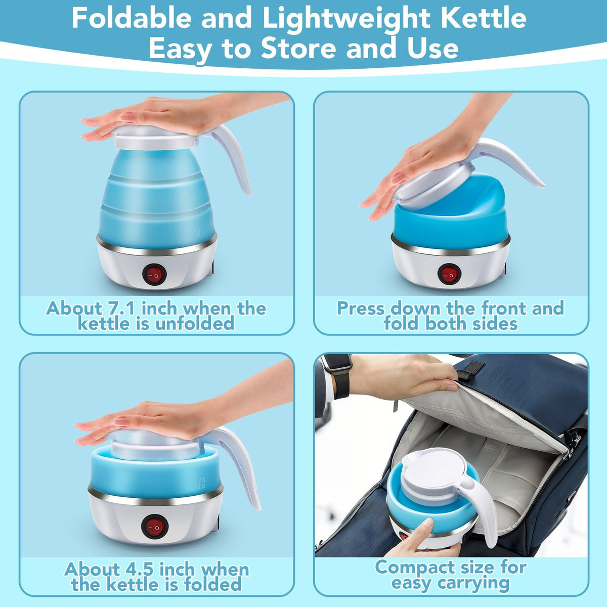 Resgitiati travel kettle multipurpose use for camping, dorms, and offices