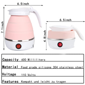 Resgitiati travel kettle silicone-body provides safe, flexible use in compact spaces