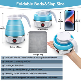 Resgitiati Travel Kettle silicone body for safe, flexible boiling.