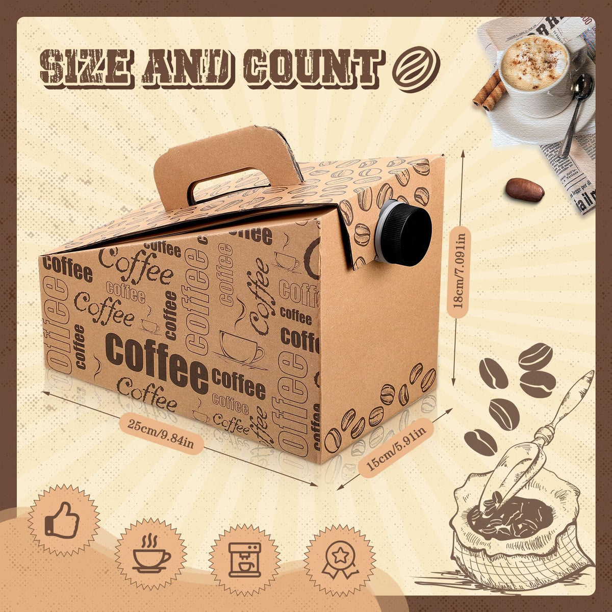 Resholder insulated coffee box with inner bag for heat retention.