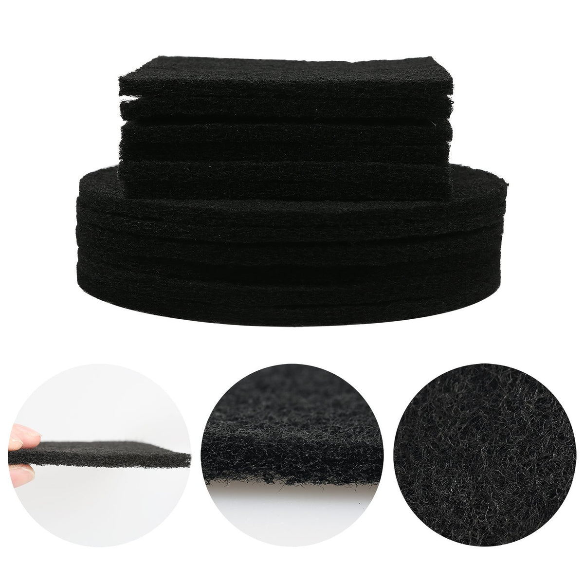 Resinta activated-charcoal filter close-up shows the charcoal core.
