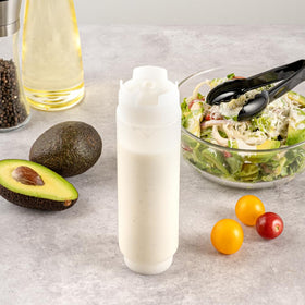 Restaurantware 16oz FIFO squeeze bottle silicone valve reduces leaks