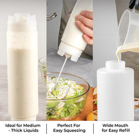 Restaurantware 16oz FIFO squeeze bottle soft flexible plastic design
