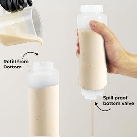 Restaurantware 16oz FIFO squeeze bottle designed for thick sauces