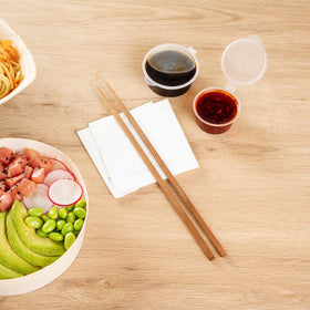 Restaurantware Bambuddha 9.5 inch length, easy handling in deep bowls.
