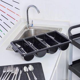Restaurantware built-in handles enable easy transport between stations.