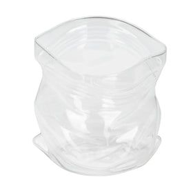 Restaurantware clear glass bowl 22 oz crinkle-edge close-up highlights vibrant fruit and desserts.