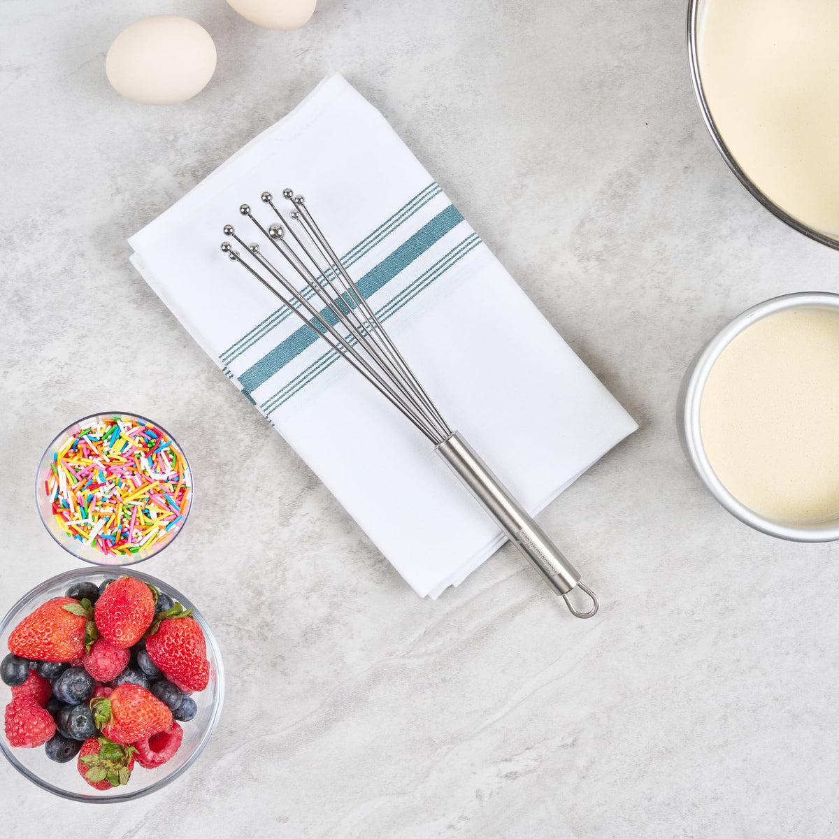 Restaurantware completes your kitchen toolkit with a versatile whisk for hot and cold prep.