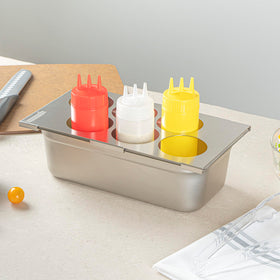 Restaurantware dishwasher-safe bottle holder simplifies cleaning after service