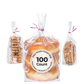 Restaurantware flat-bottom bag with clear view, 4x4x9, standing display for treats