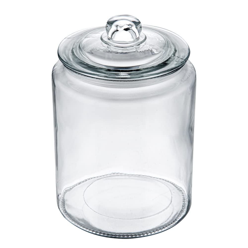 Restaurantware glass canister with easy-open knob for daily use.