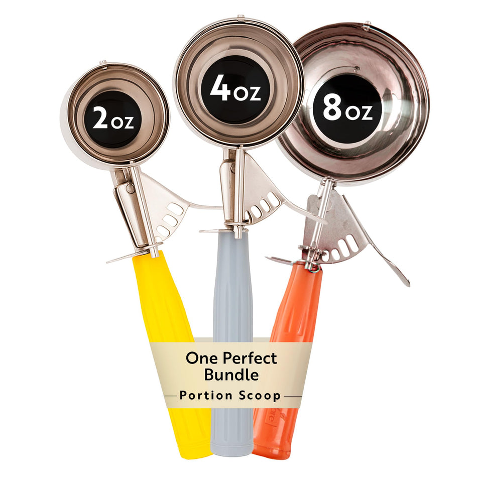 Restaurantware Met Lux 2 oz yellow scoop for precise ice cream portions