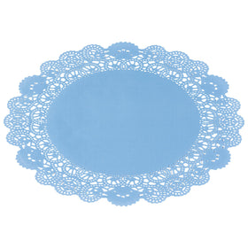 Intricate lace pattern on Pastry Tek doilies enhances dessert visuals