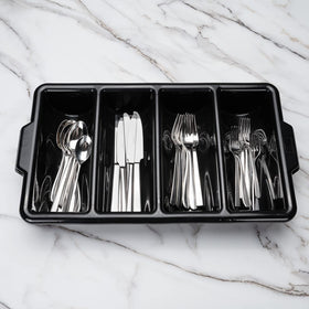 Restaurantware four-compartment organizer supports quick restocking and staff efficiency.